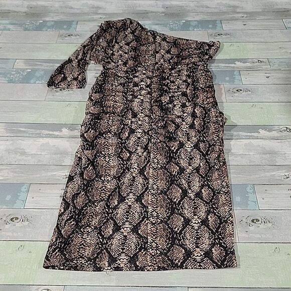 ALIEVA Snake Skin Print One Shoulder Fitted Dress sz X-Large - Picture 5 of 7